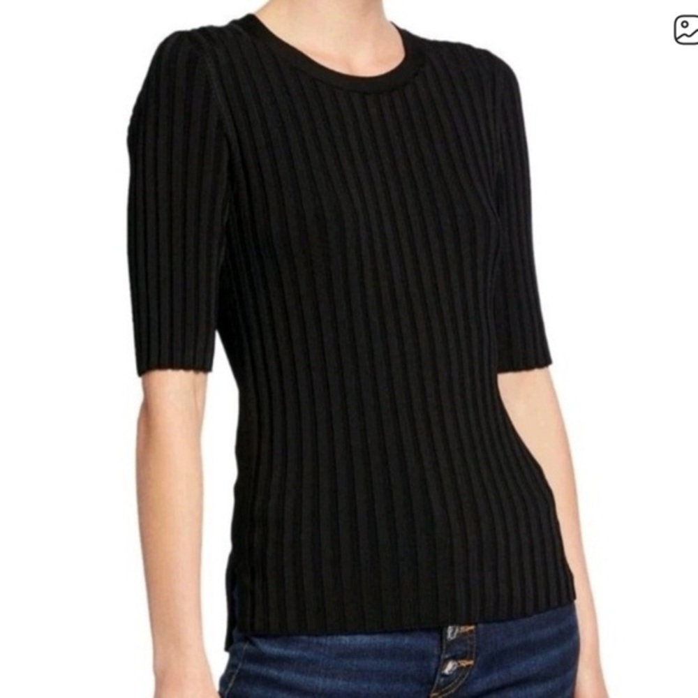 Veronica Beard Black Ribbed Sweater size Large excellent condition